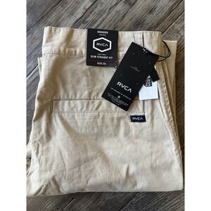 RVCA Pants Mens‎ Size 29 Beige Daggers Slim Straight Leg Stretch Chino